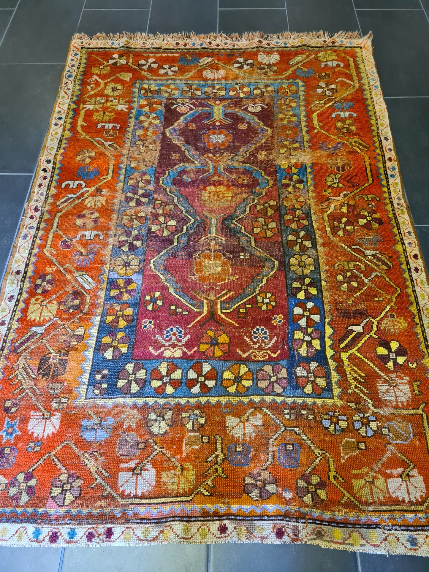 Antiker Handgeknüpfter Anatolischer Orientteppich Seltenes Sammlerstück 180x120cm