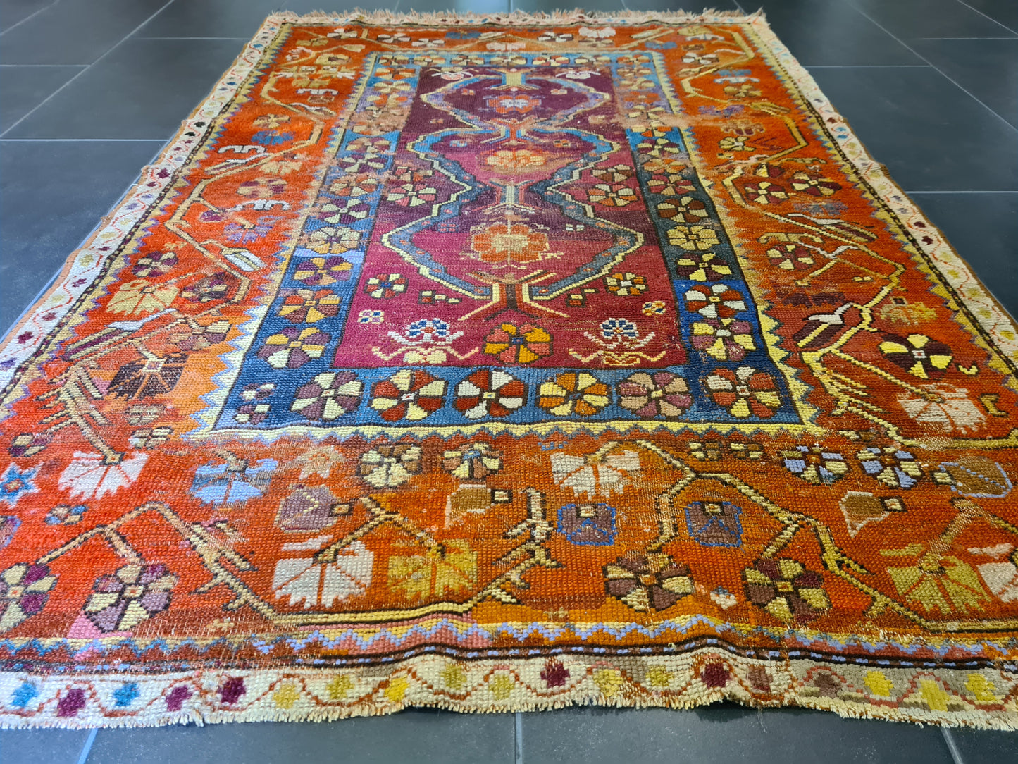 Antiker Handgeknüpfter Anatolischer Orientteppich Seltenes Sammlerstück 180x120cm