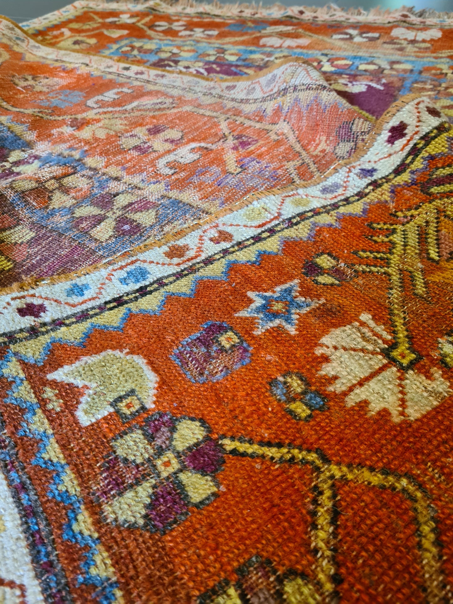 Antiker Handgeknüpfter Anatolischer Orientteppich Seltenes Sammlerstück 180x120cm
