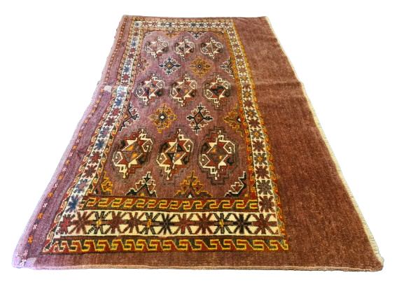 Antiker Handgeknüpfter Turkmen Orientteppich Seltenes Sammlerstück 125x72cm