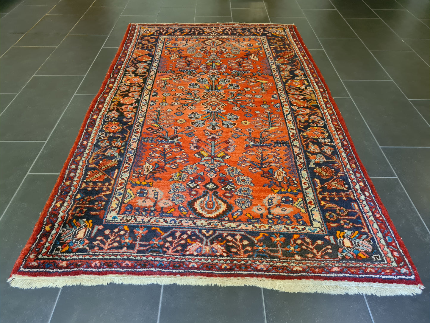 Antiker Feiner Perser Teppich Handgeknüpfter Sarough Hamedan Orientteppich 210x126cm