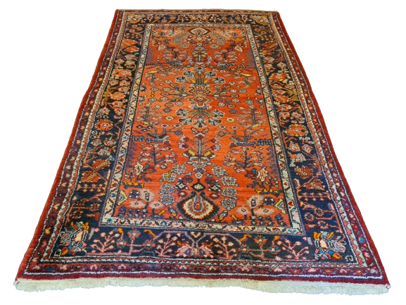 Antiker Feiner Perser Teppich Handgeknüpfter Sarough Hamedan Orientteppich 210x126cm