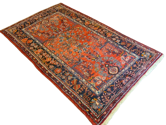 Antiker Feiner Perser Teppich Handgeknüpfter Sarough Hamedan Orientteppich 210x126cm