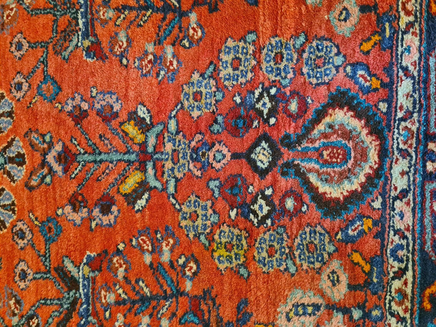 Antiker Feiner Perser Teppich Handgeknüpfter Sarough Hamedan Orientteppich 210x126cm