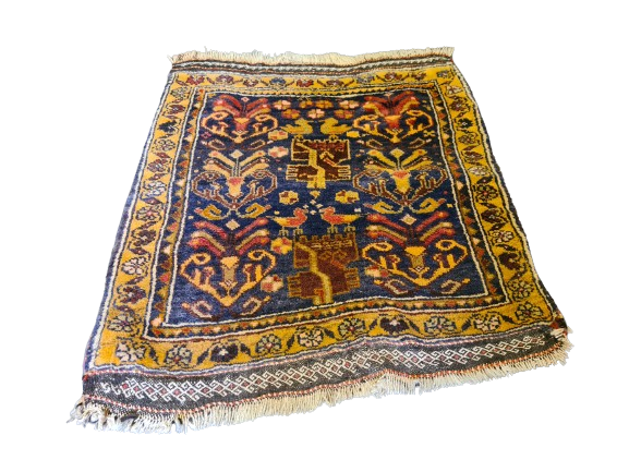 Antiker Handgeknüpfter Perserteppich Shiraz Meisterwerk 60x55cm