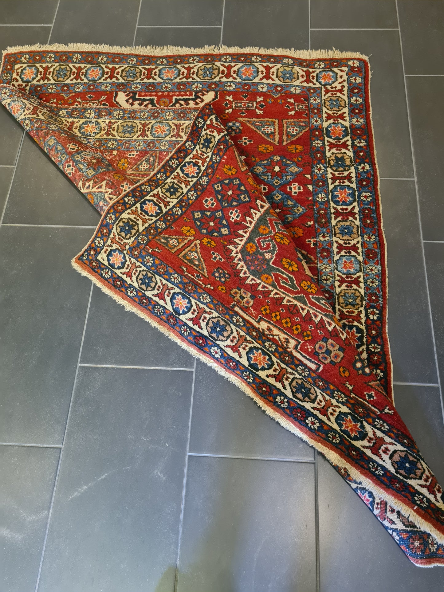 Antiker Handgeknüpfter Derbent Kasak Orientteppich Sammlerstück 165x103cm