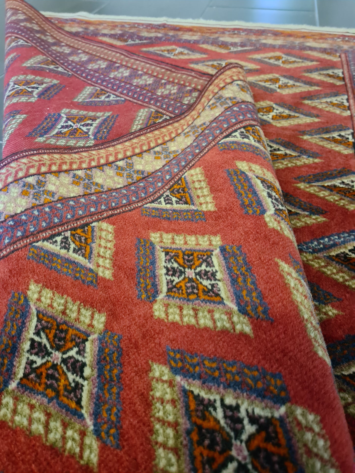 Antiker Handgeknüpfter Turkmen Jomut Orientteppich Sammlerstück 156x103cm
