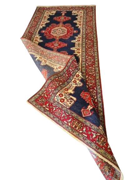 Königlicher Perser Palast Teppich Täbris Handgeknüpfter Orientteppich 333x136cm