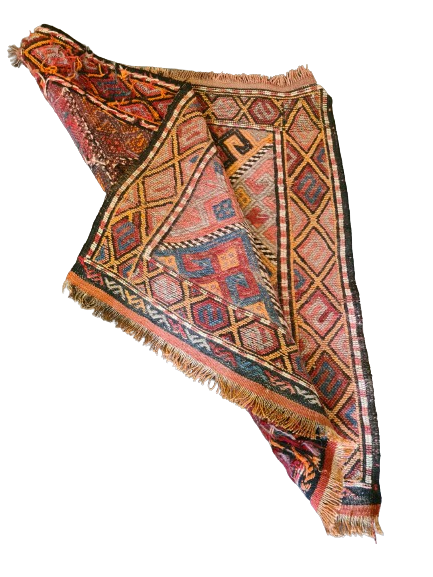Antiker Feiner Sumack Kelim Orientteppich Sammlerstück 73x67cm