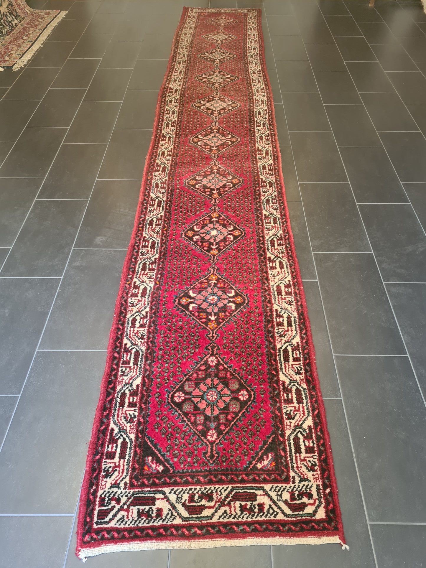 Antiker Handgeknüpfter Sarough Hamedan Läufer Perser Orientteppich 511x85cm