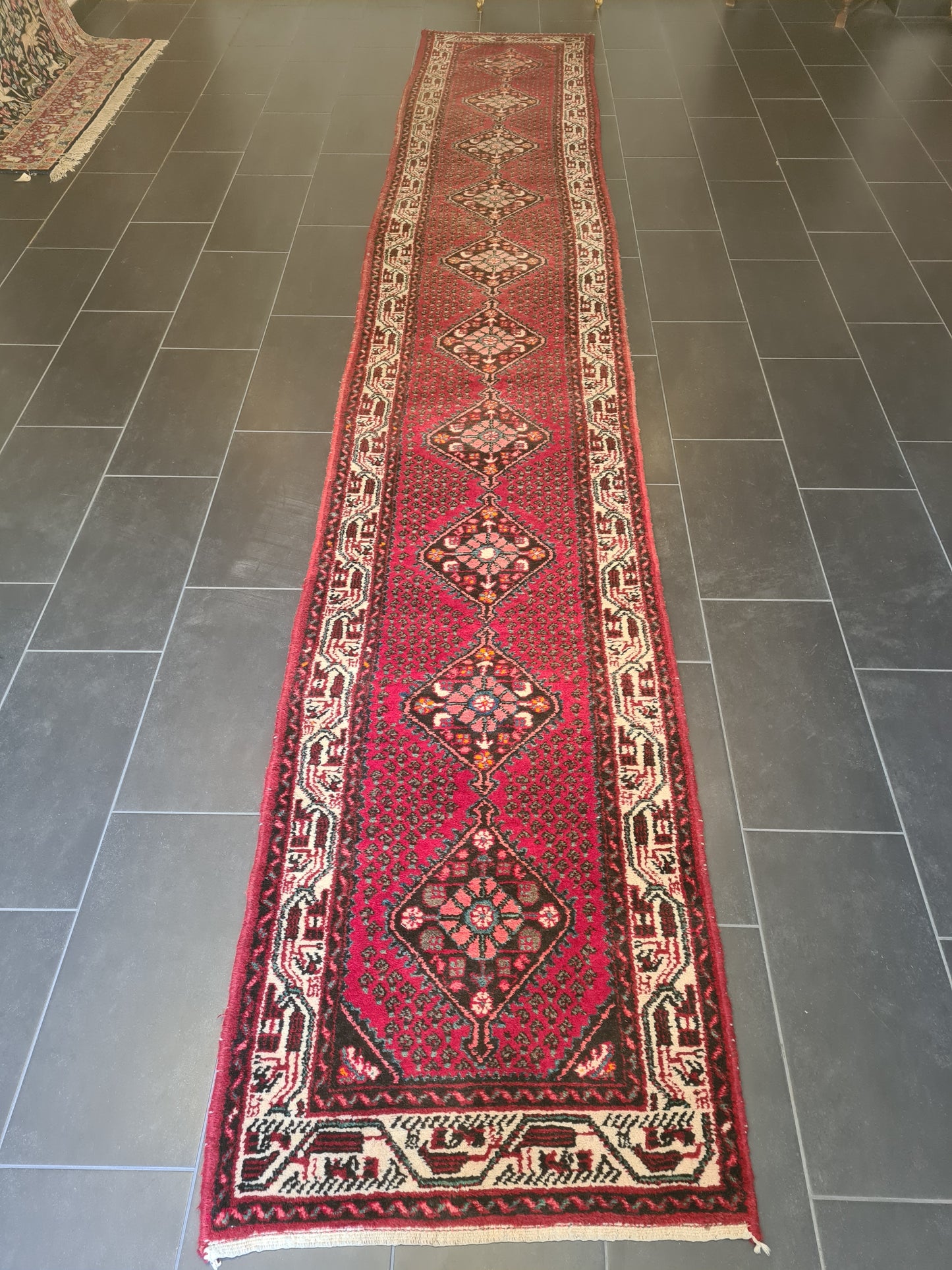 Antiker Handgeknüpfter Sarough Hamedan Läufer Perser Orientteppich 511x85cm