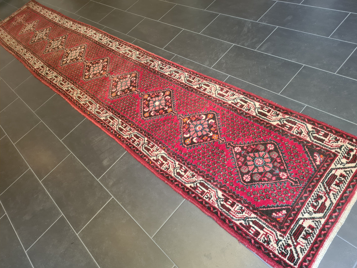 Antiker Handgeknüpfter Sarough Hamedan Läufer Perser Orientteppich 511x85cm