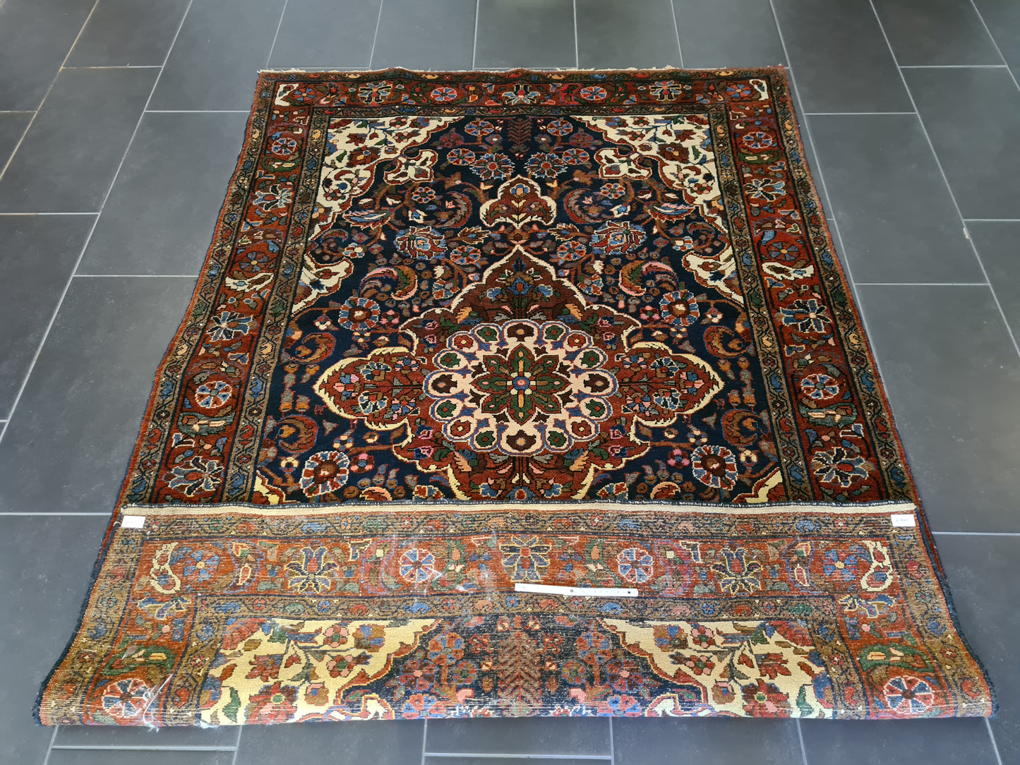 Antiker Handgeknüpfter Isfahan Mubarak Perser Orientteppich Sammlerstück 215x153cm