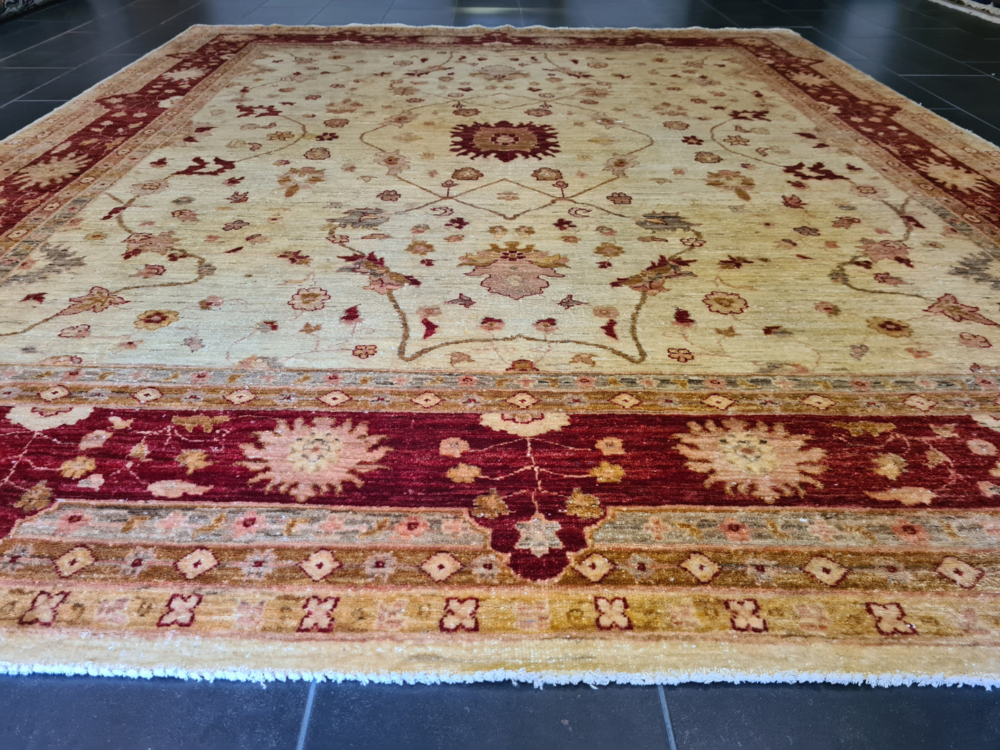 Dekorativer Prachtvoller Palast-Teppich Handgeknüpfter Ziegler Mahal Orientteppich 295x250cm