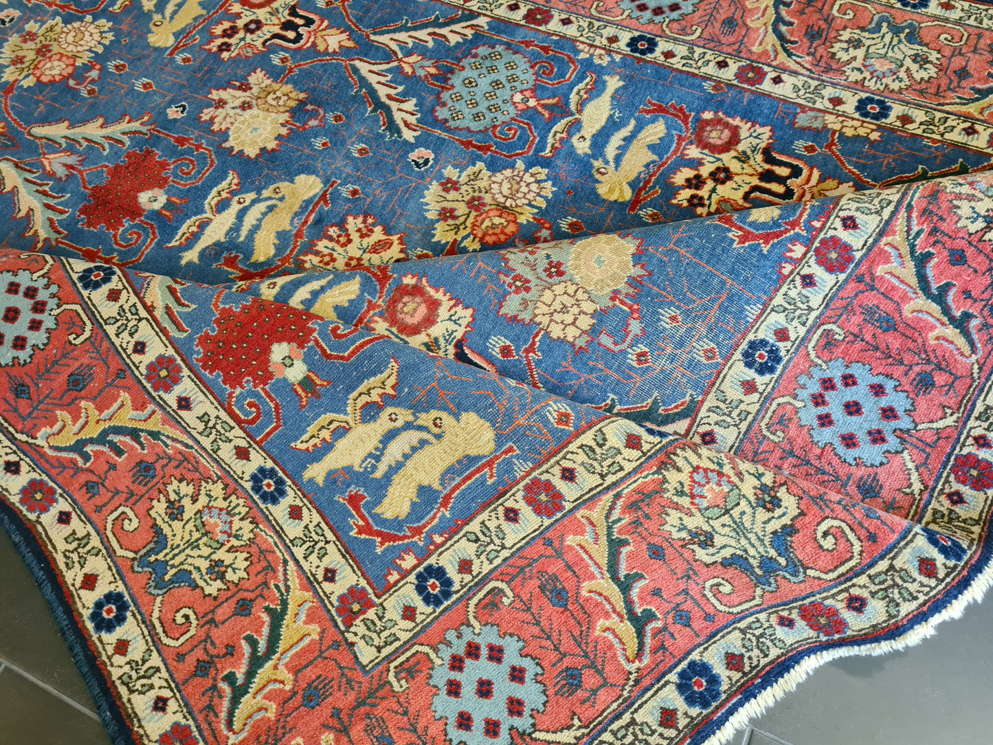 Antiker Prachtvoller Handgeknüpfter Tabriz Perser Orientteppich 315x212cm