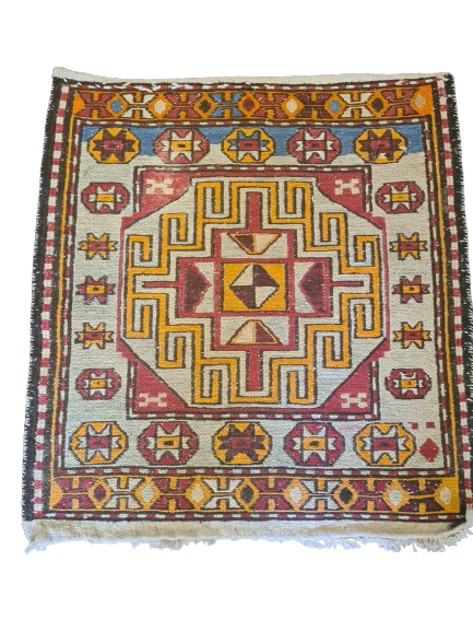 Antiker Feiner Handgeknüpfter Sumack Kazak Orientteppich 50x53cm