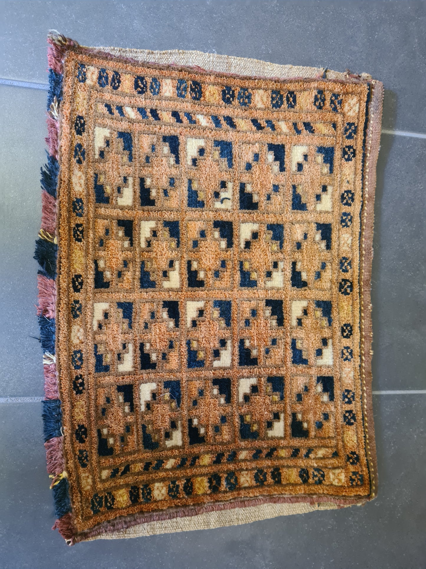 Antiker Feiner Perser Teppich Handgeknüpfter Orientteppich Satteltasche 36x50cm