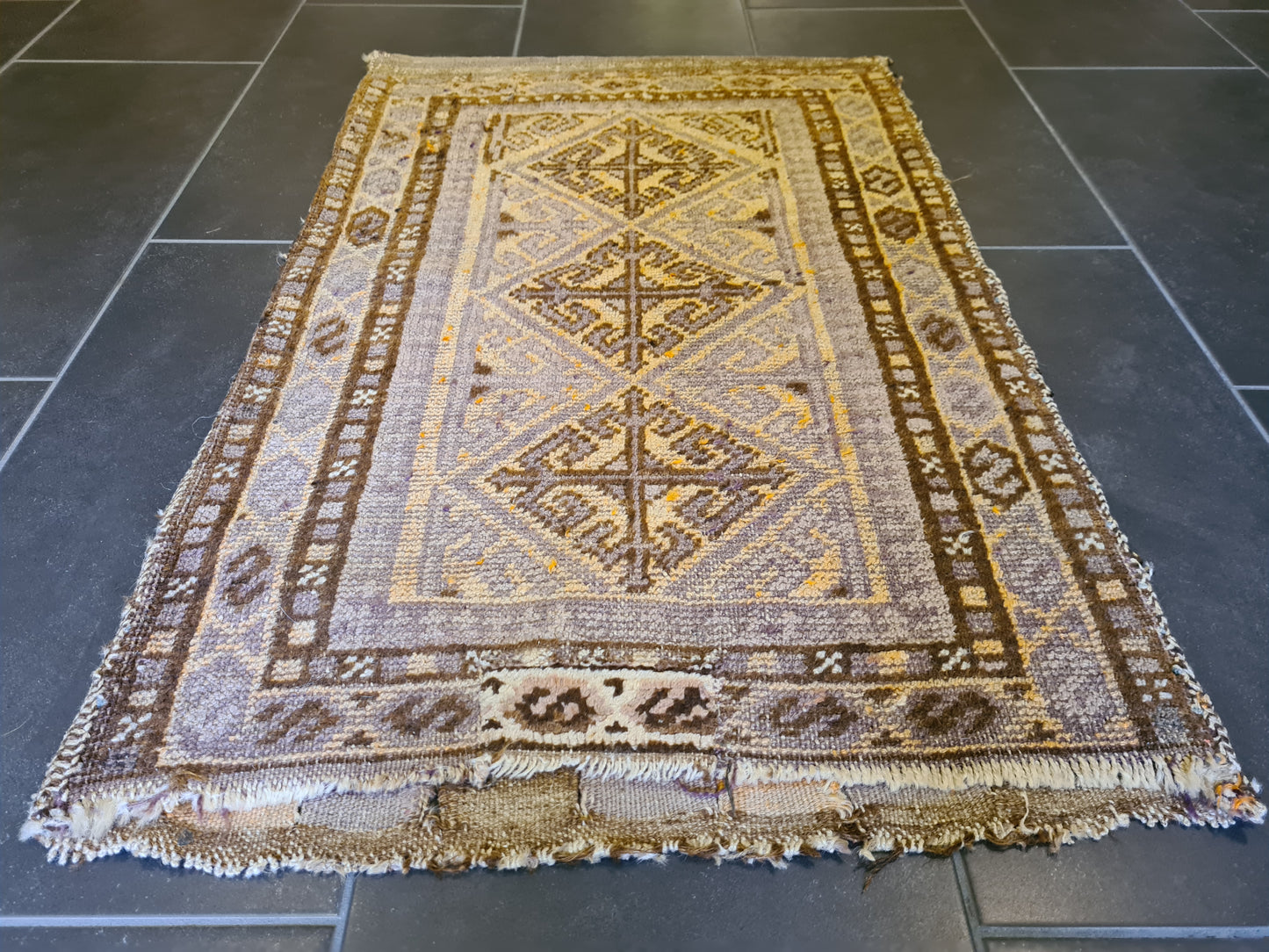 Antiker Handgeknüpfter Orientteppich Satteltasche 100x63cm