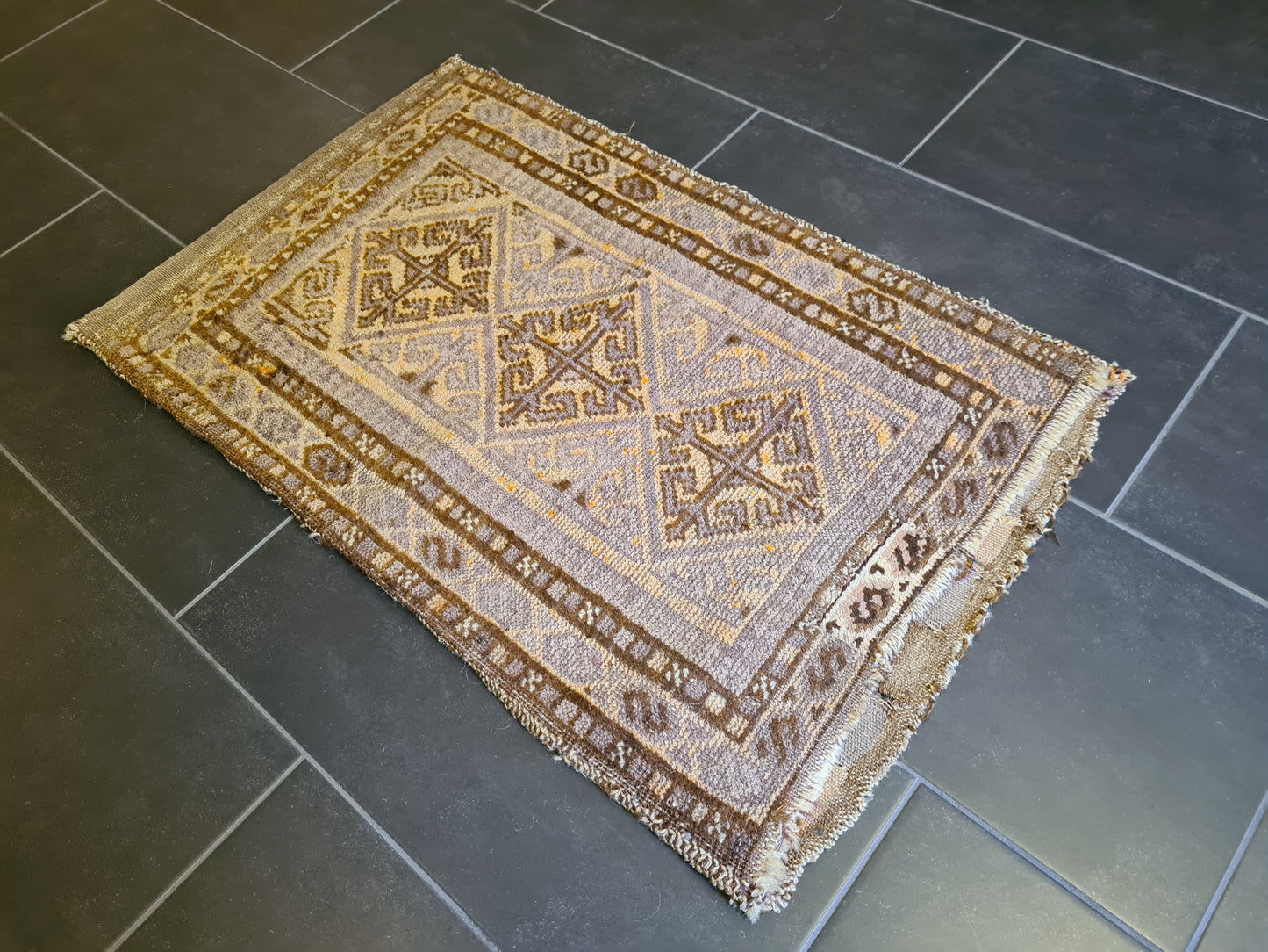 Antiker Handgeknüpfter Orientteppich Satteltasche 100x63cm