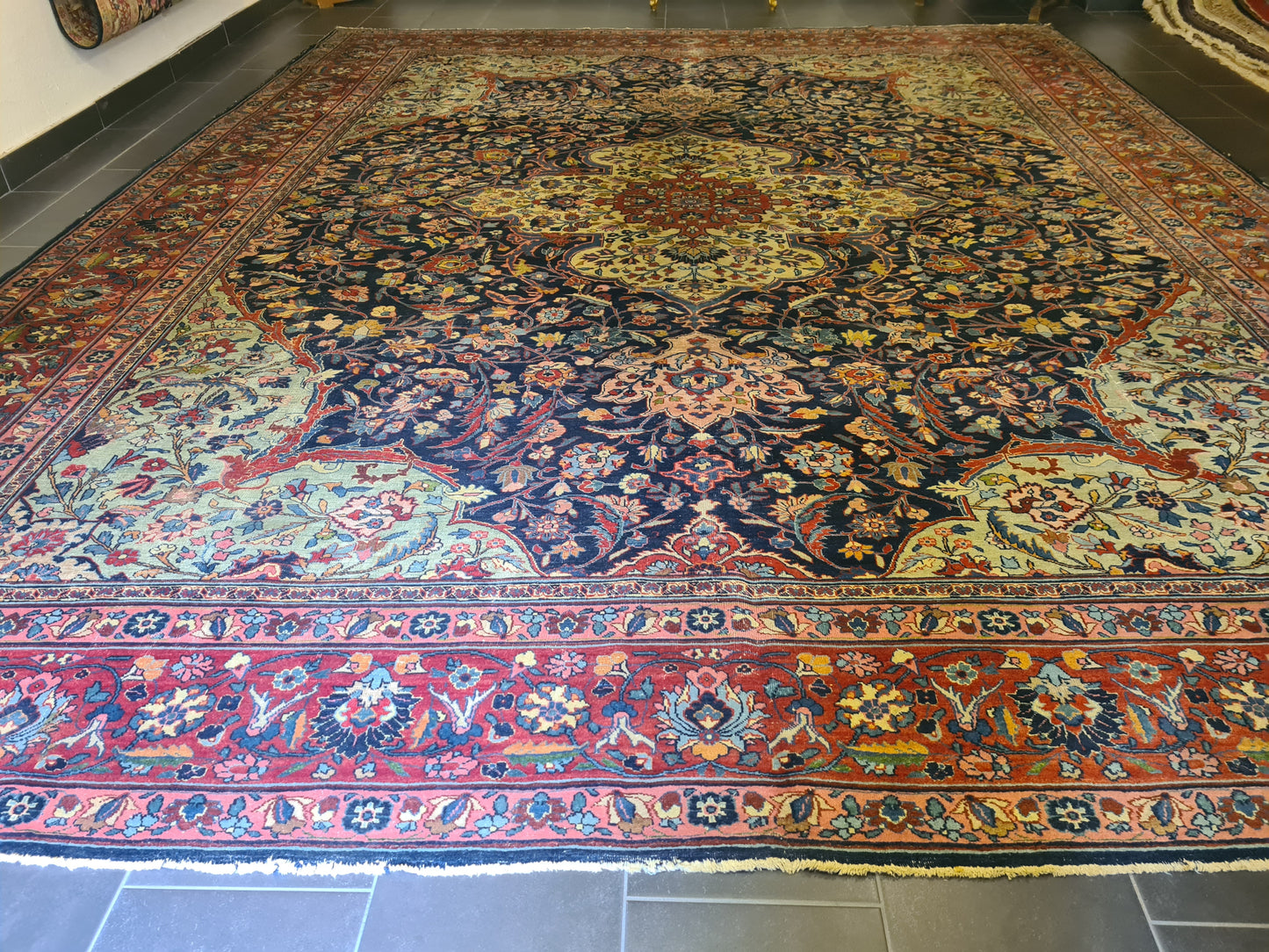 Perser Kirman Handgeknüpfter Orientteppich 430x353cm