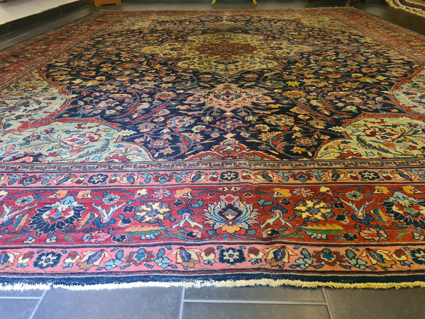 Perser Kirman Handgeknüpfter Orientteppich 430x353cm