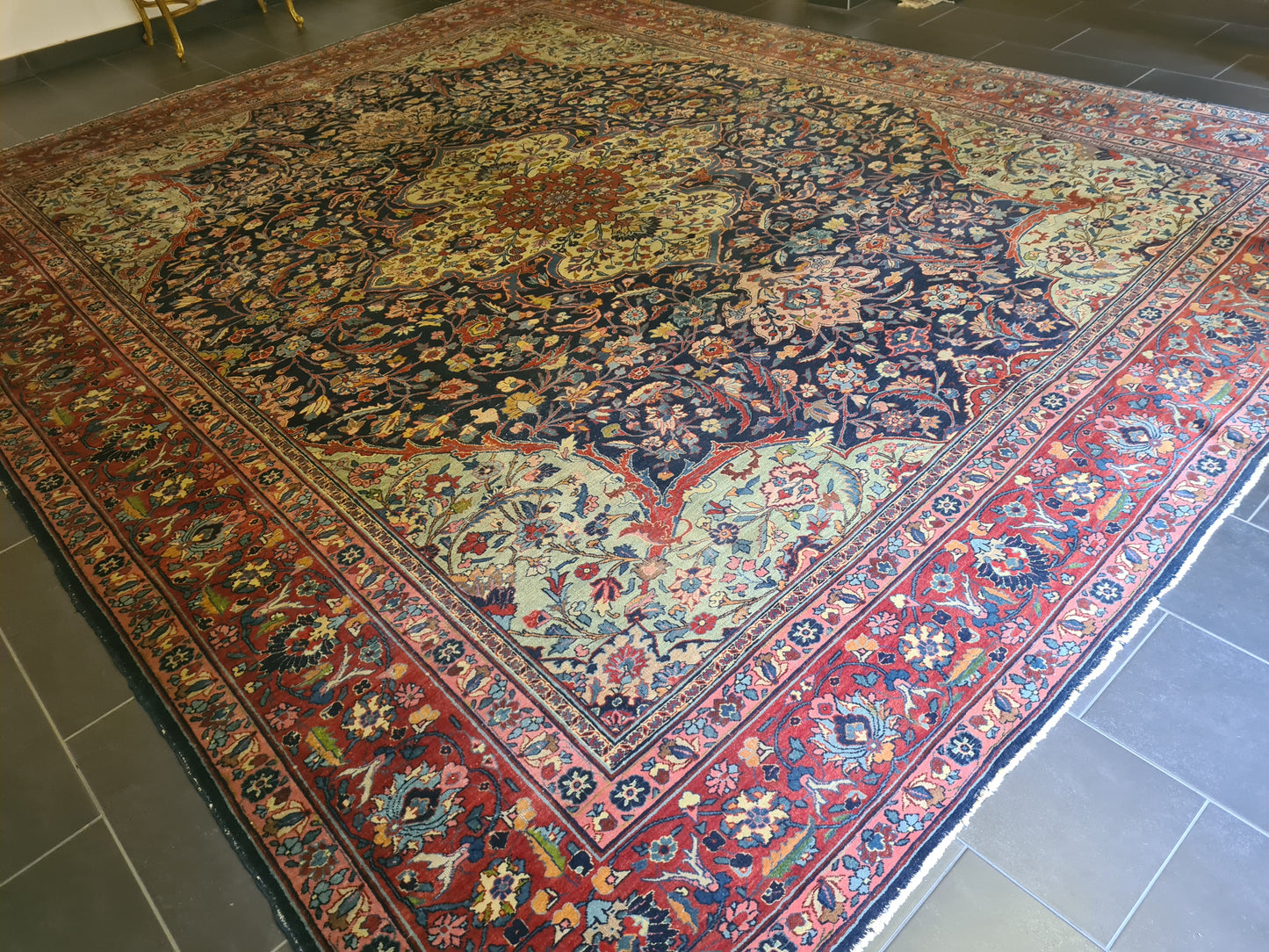 Perser Kirman Handgeknüpfter Orientteppich 430x353cm