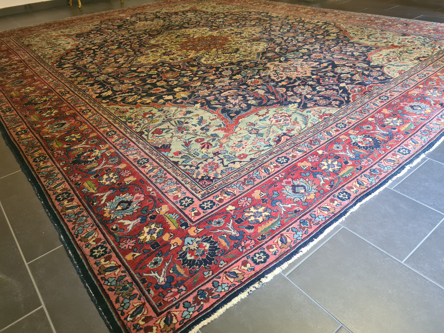 Perser Kirman Handgeknüpfter Orientteppich 430x353cm