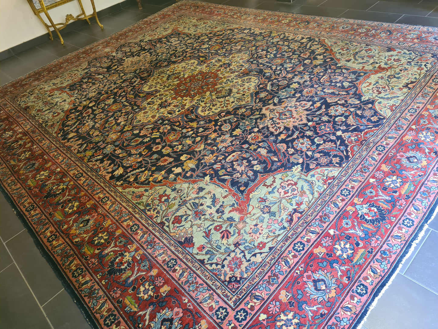 Perser Kirman Handgeknüpfter Orientteppich 430x353cm