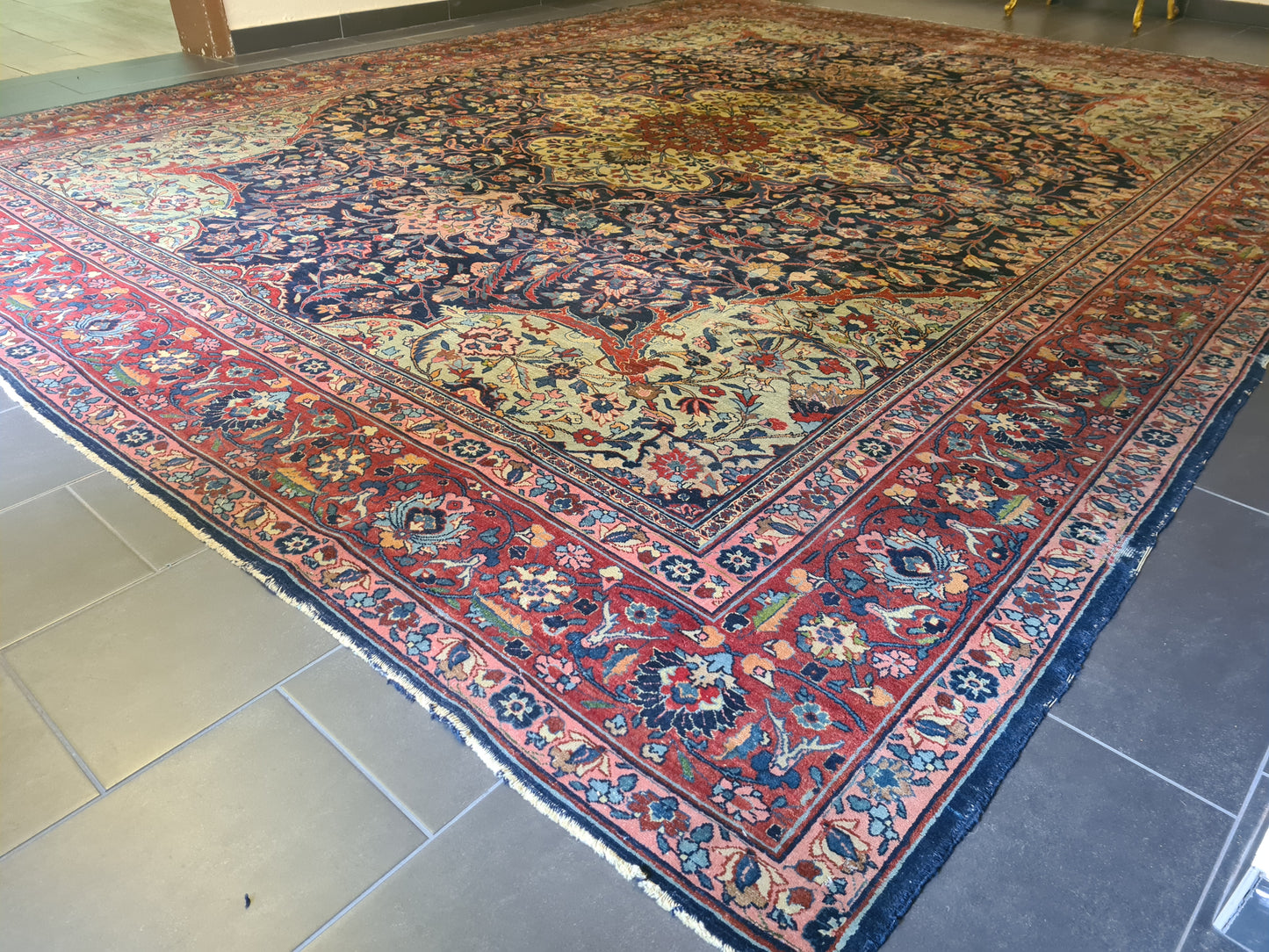 Perser Kirman Handgeknüpfter Orientteppich 430x353cm