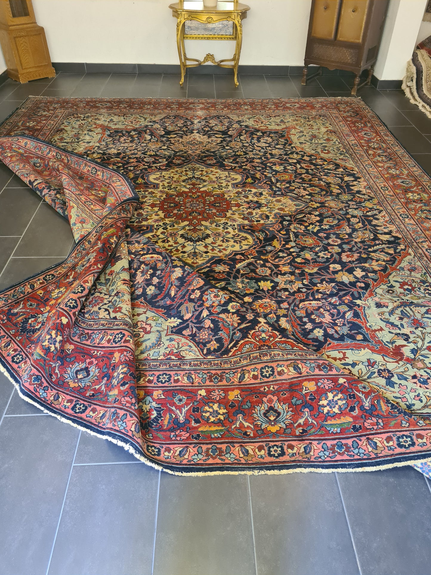 Perser Kirman Handgeknüpfter Orientteppich 430x353cm