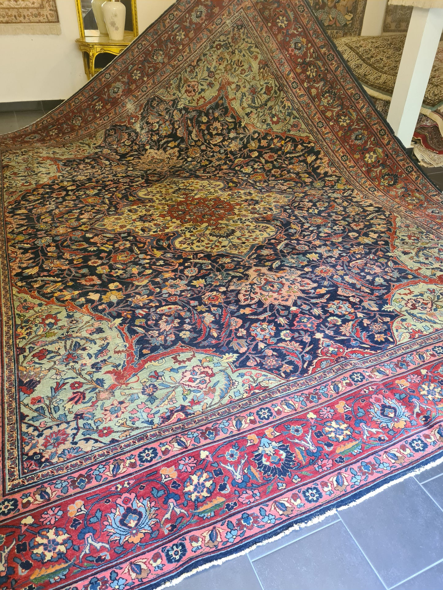 Perser Kirman Handgeknüpfter Orientteppich 430x353cm