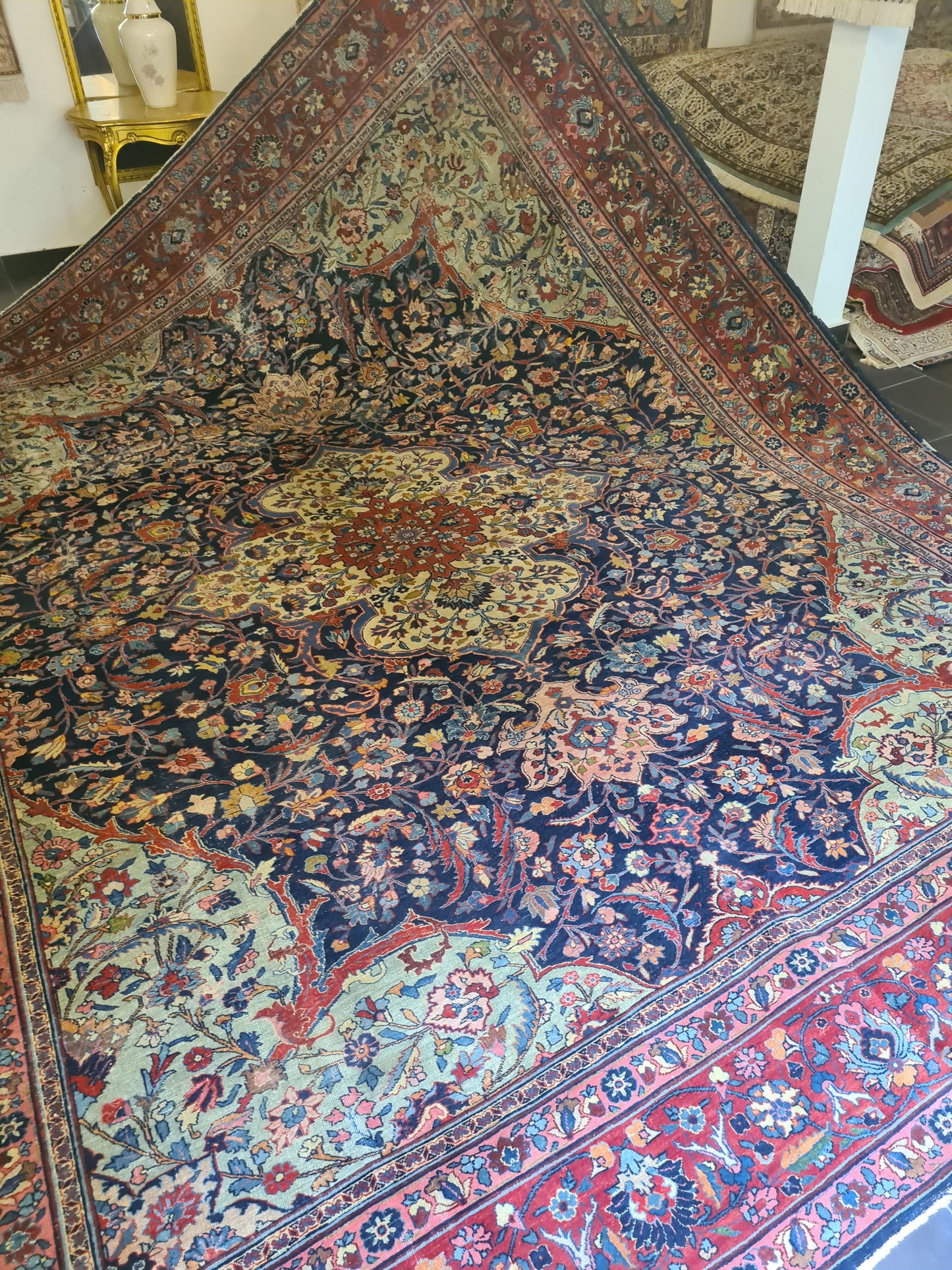 Perser Kirman Handgeknüpfter Orientteppich 430x353cm