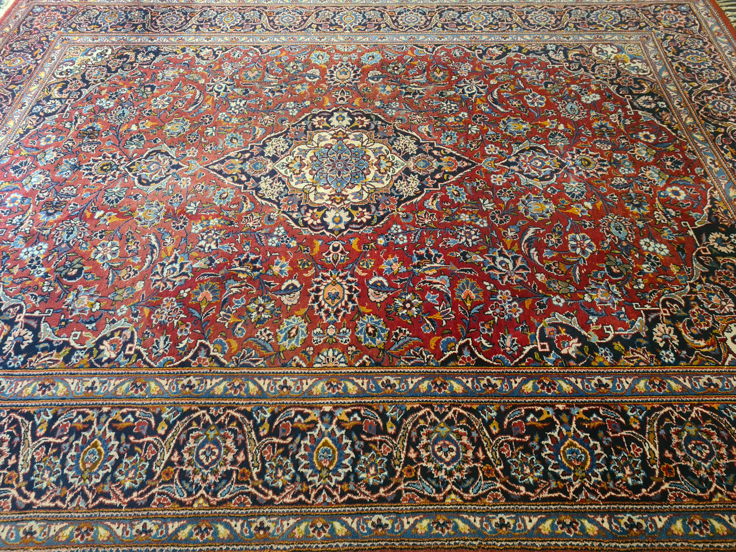 Prachtvoller Feiner Handgeknüpfter Perser Keshan Orientteppich 301x199cm