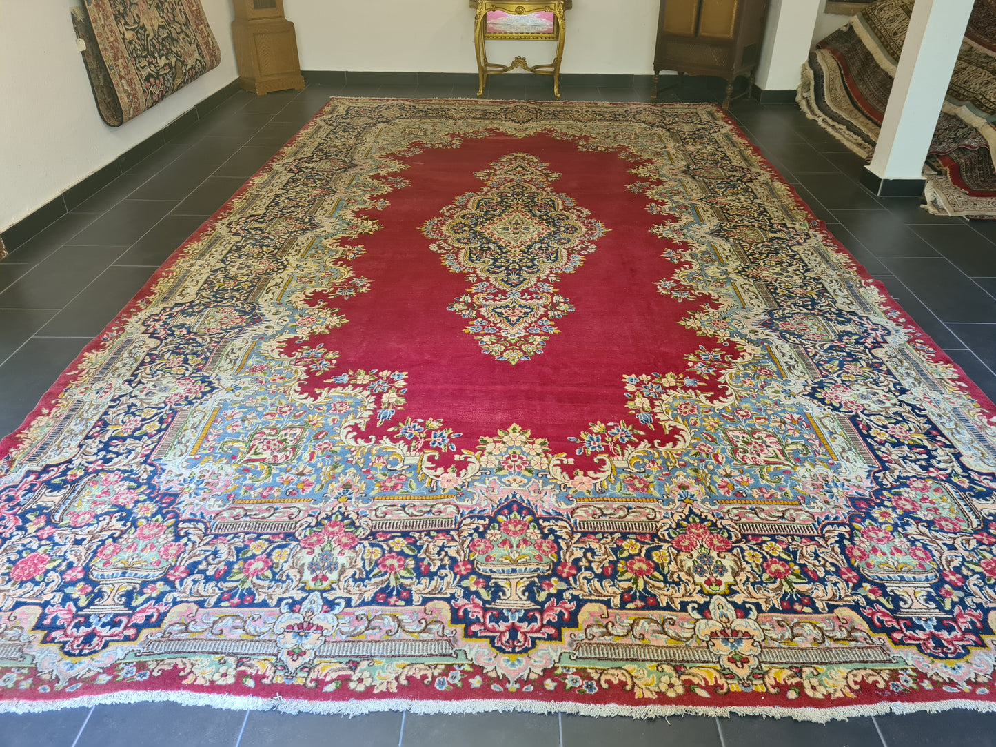 Perser Kirman Palast Teppich Handgeknüpft 507x297cm