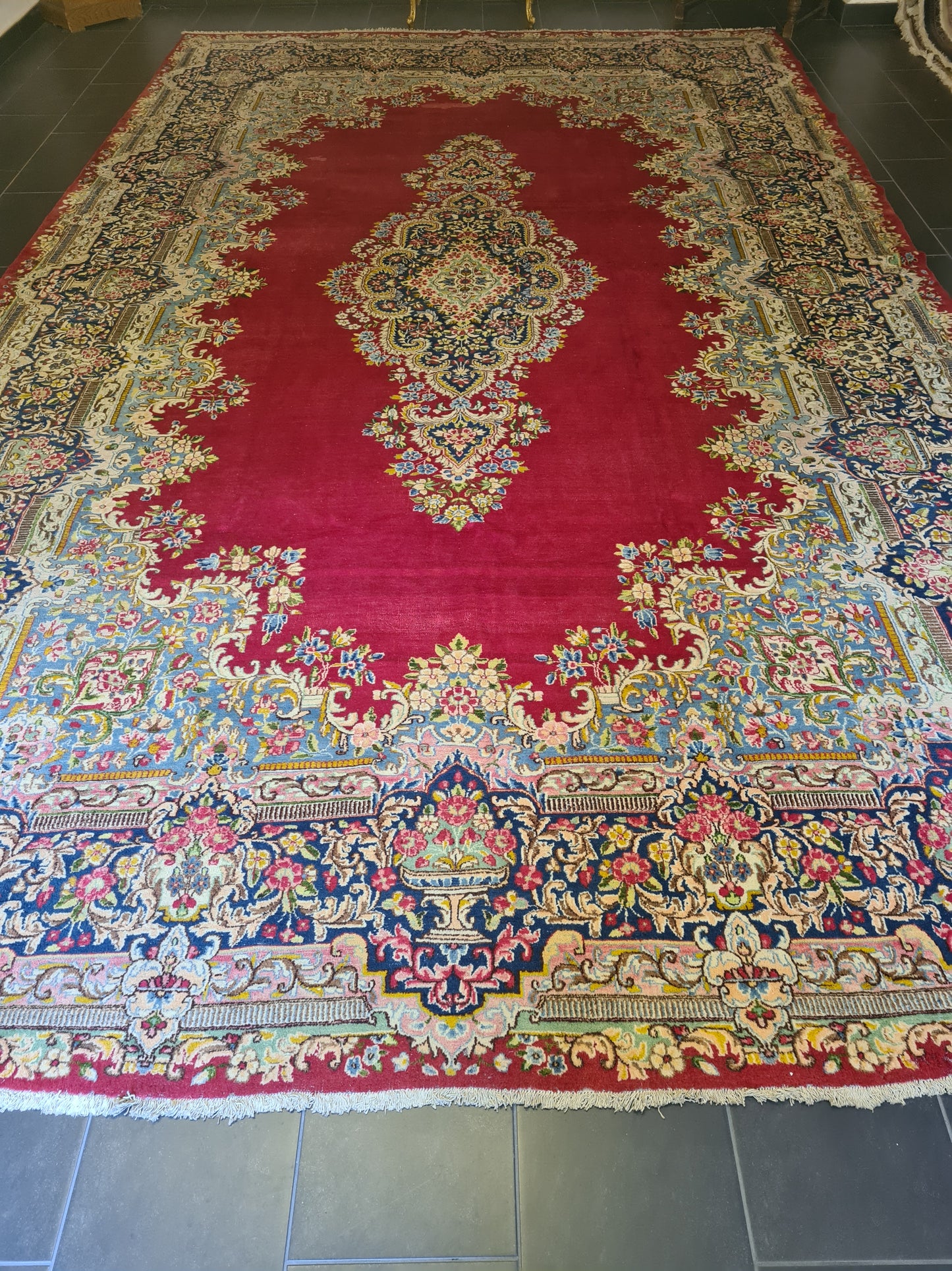 Perser Kirman Palast Teppich Handgeknüpft 507x297cm