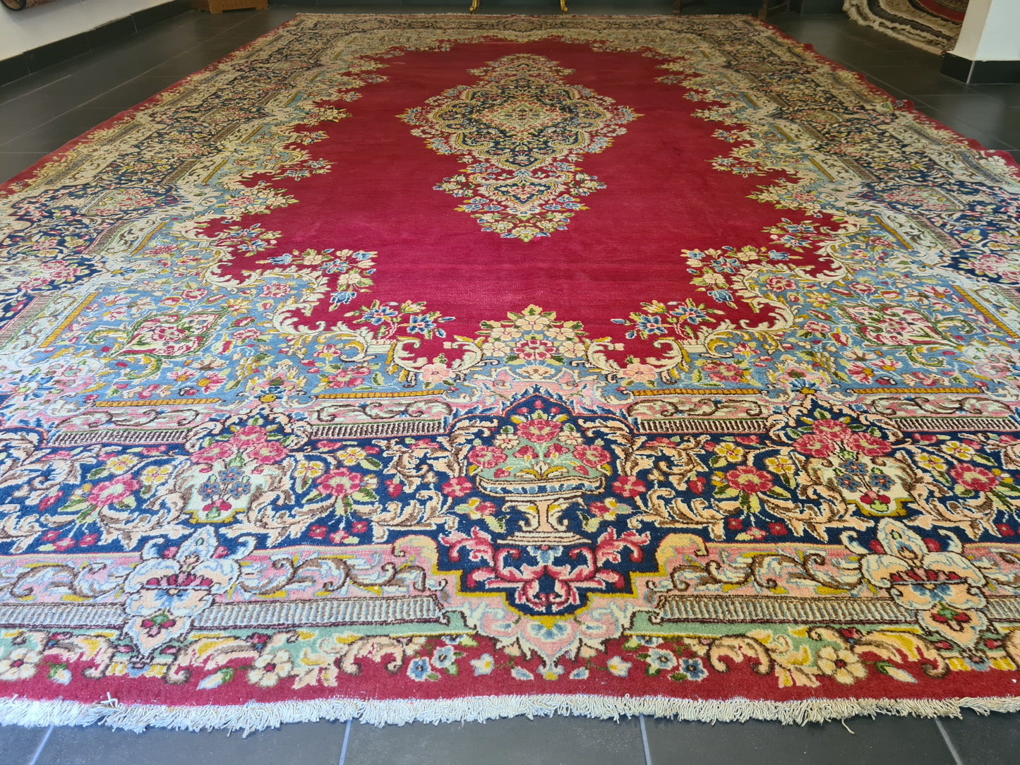 Perser Kirman Palast Teppich Handgeknüpft 507x297cm