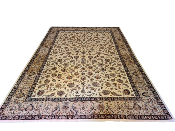 Perser Isfahan Teppich Handgeknüpfter Seidenteppich 351x242cm