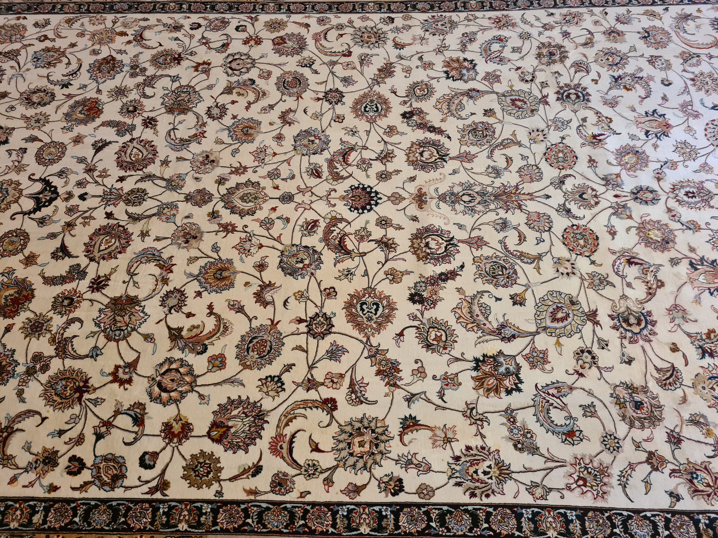 Perser Isfahan Teppich Handgeknüpfter Seidenteppich 351x242cm