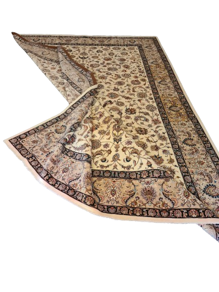 Perser Isfahan Teppich Handgeknüpfter Seidenteppich 351x242cm