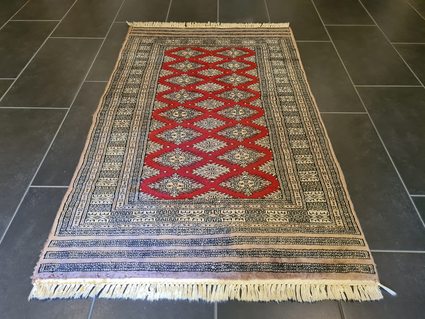 Feiner Handgeknüpfter Perserteppich Orientteppich Buchara Jomut 145x90cm