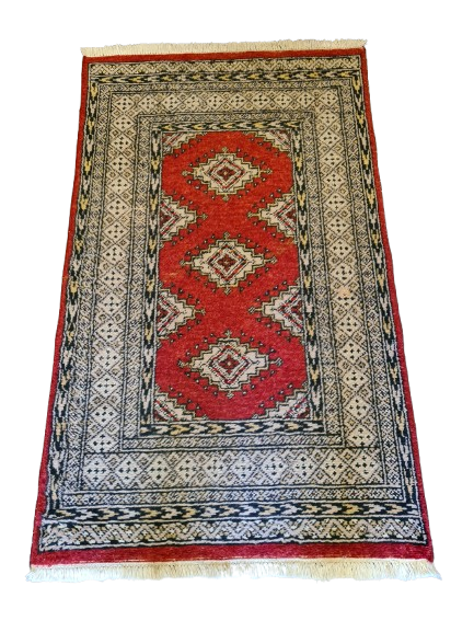 Feiner handgeknüpfter Perser Teppich Buchara Jomut Orientteppich 130x78 cm