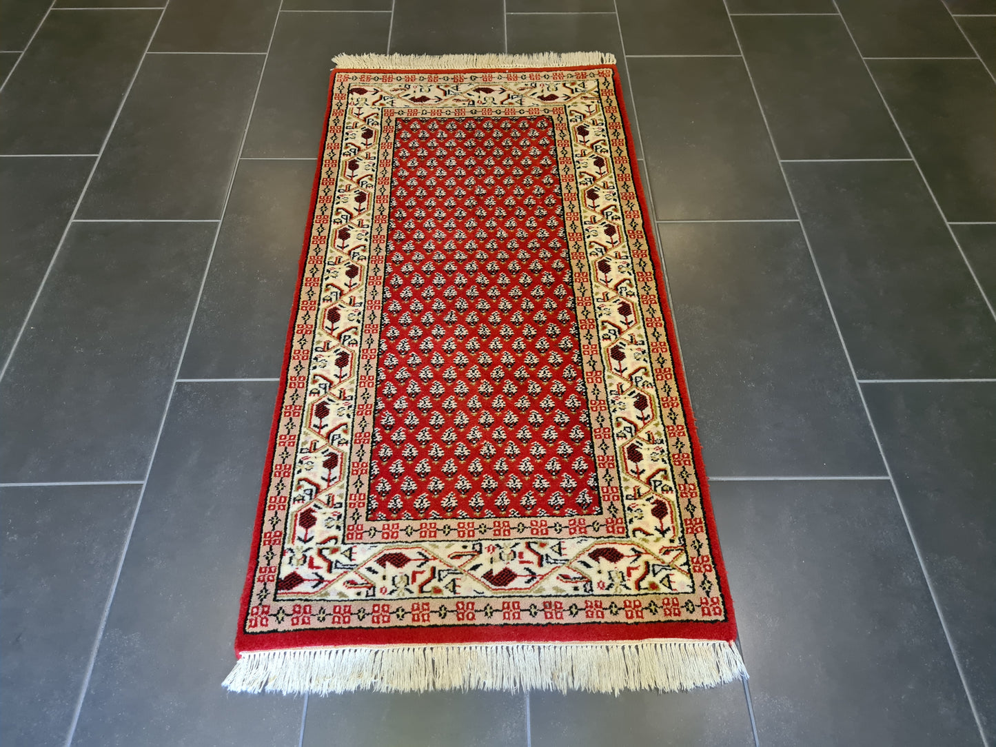 Feiner ´Handgeknüpfter Perser Teppich Sarough Mir Orientteppich 141x72cm