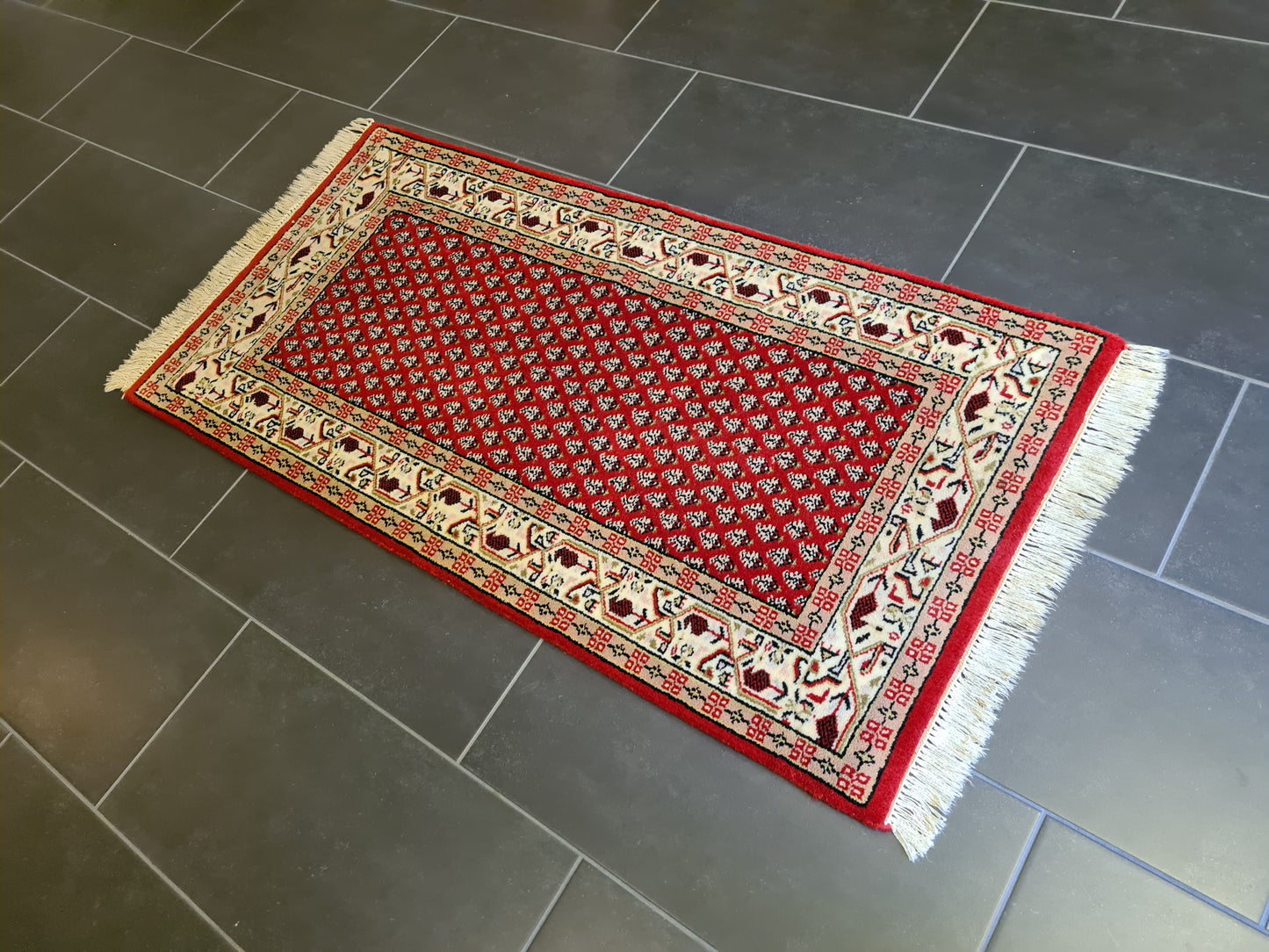 Feiner ´Handgeknüpfter Perser Teppich Sarough Mir Orientteppich 141x72cm