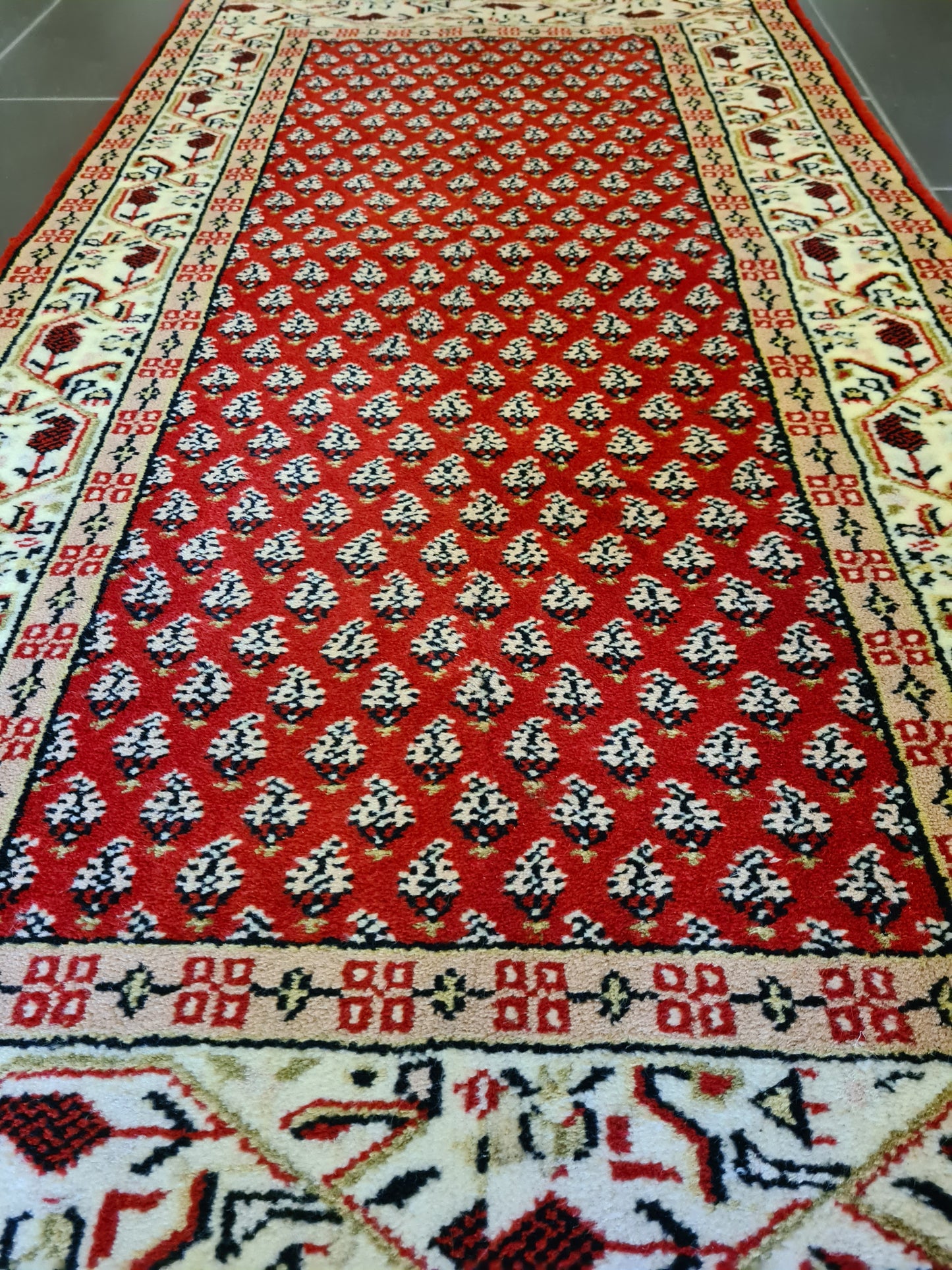 Feiner ´Handgeknüpfter Perser Teppich Sarough Mir Orientteppich 141x72cm