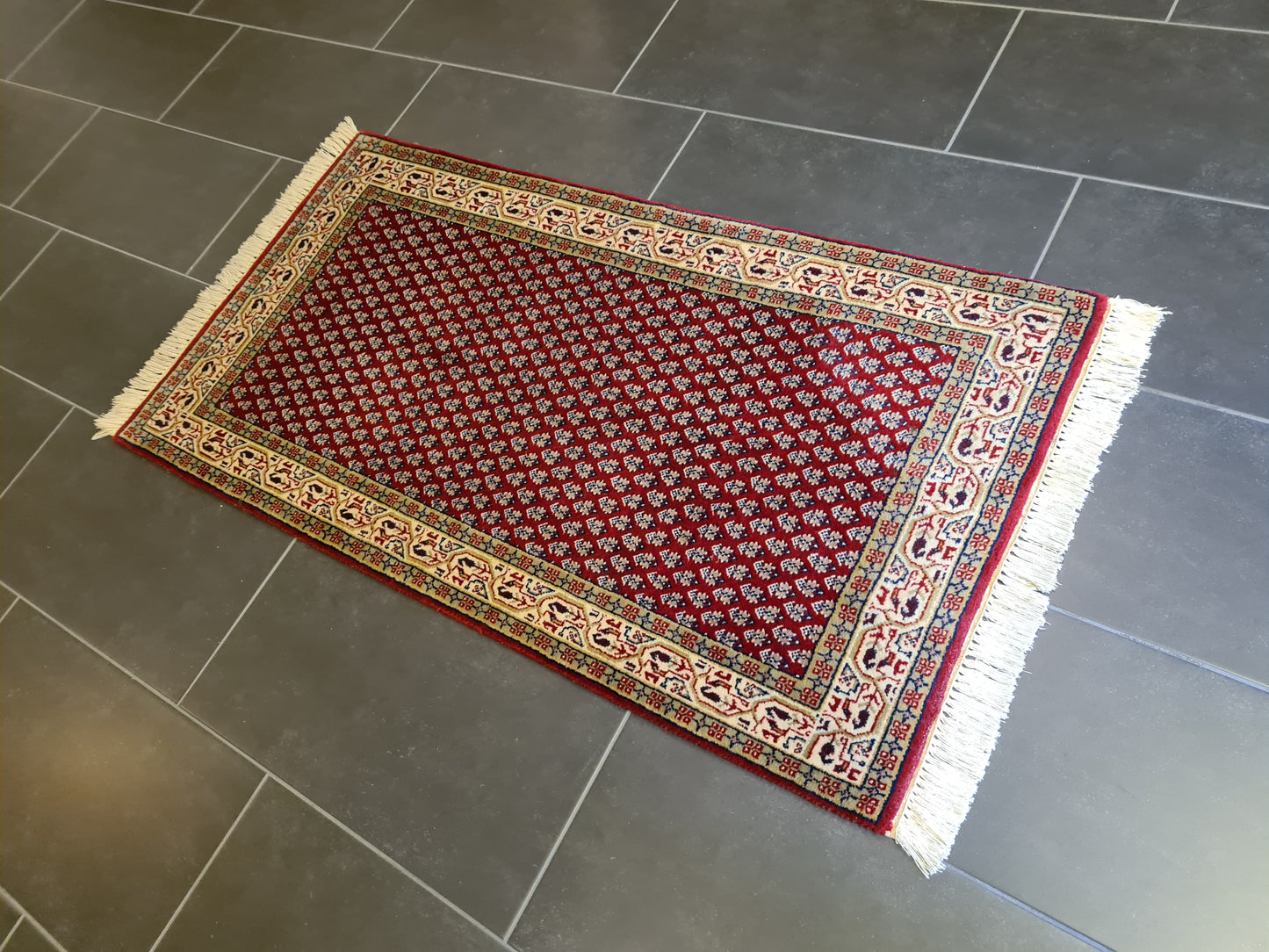 Feiner Handgeknüpfter Perser Teppich Sarough Mir Orientteppich 140x70cm