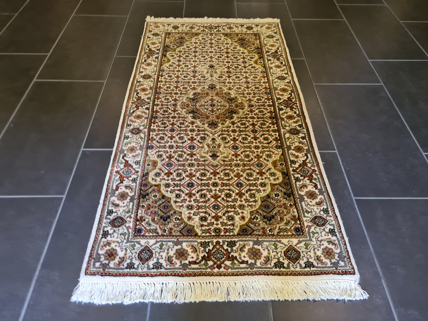 Feiner Handgeknüpfter Perser Teppich Bidjar Orientteppich 140x74cm