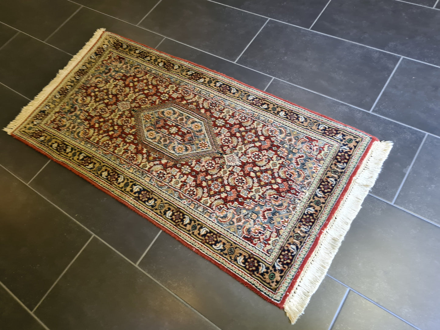 Feiner Handgeknüpfter Perser Teppich Orientteppich Bidjar 135x68cm