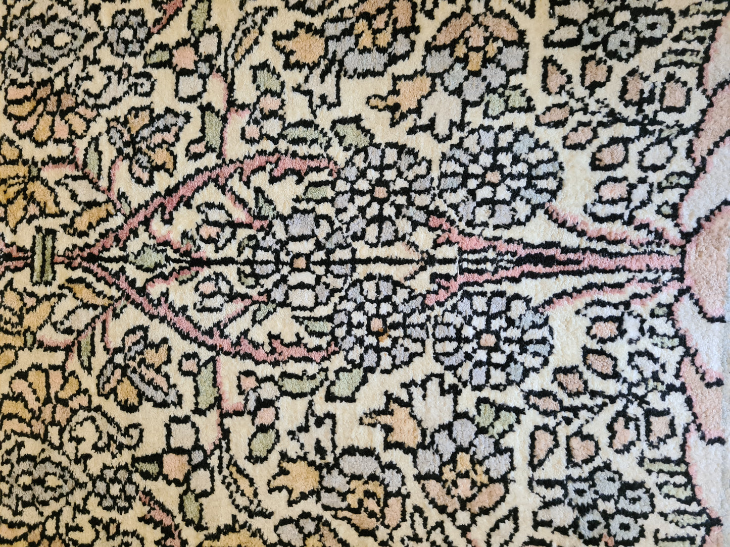 Feiner Handgeknüpfter Perser Teppich Seiden Orientteppich Kashmir 154x92cm