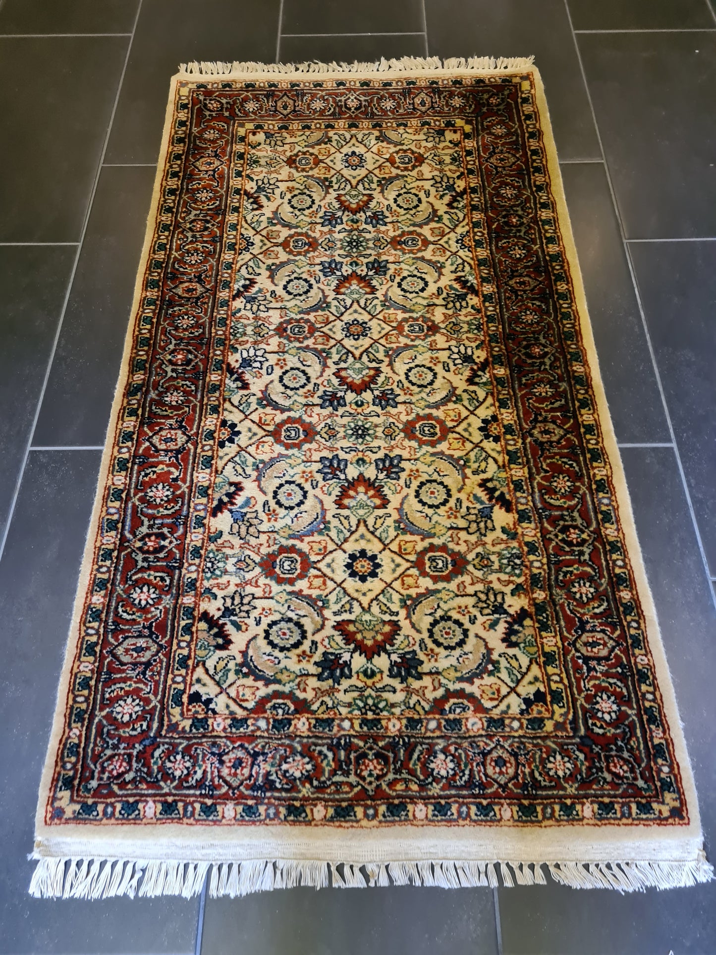 Feiner Handgeknüpfter Perser Teppich Orientteppich Täbris 136x72cm