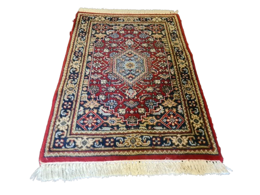 Feiner Orientteppich Handgeknüpfter Perser Teppich Bidjar 95x65cm